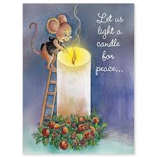 Maybe you would like to learn more about one of these? Let Us Light A Candle For Peace Benny The Church Mouse Christmas Card