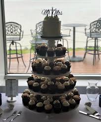 Simple Nautical Wedding Cake Cupcake Display By Flavor Cupcakery Nautical Wedding Cakes Gourmet Wedding Wedding Desserts
