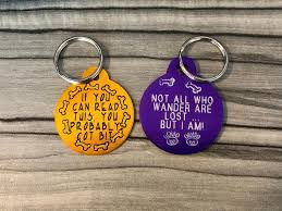 Funny Sayings Pet Id Tags Etsy In 2020 Pet Id Tags Pet Id Id Tag