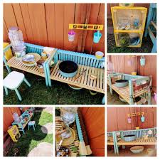 Mud Kitchen Uses Ikea Molger Bench Hacked Top Shelf Is The Back Of The Bench And Raised The Bottom Shelf 3 To Be Toddler Height F Ikea Molger Ikea Matsch