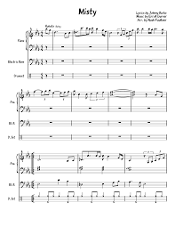 Misty Jazz Combo Arrangement Sheet Music For Piano Bass