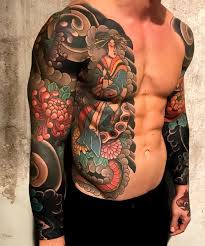 Black And White With Color Tattoo 40 Color Tattoo Ideas For Men Men Wear Today In 2020 Japanese Sleeve Tattoos Sleeve Tattoos Japanese Tattoo