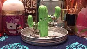 Free tutorial with pictures on how to make a storage unit in under 120 minutes using polymer clay, paint, and plate. Diy Cute Cactus Ring Holder Diy Dude Youtube
