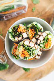 Vegan Teriyaki Tofu Summer Rolls Recipe Vegetarian Recipes Teriyaki Tofu Summer Rolls