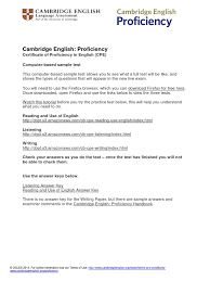 Our certificate of completion is accepted by. Cambridge English Proficiency Cb Sample Test Pdf