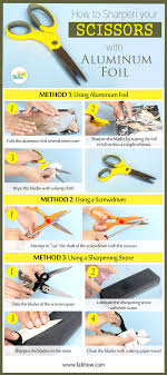 How To Sharpen Your Scissors With Aluminum Foil Via Fab How Beginner Sewing Projects Easy How To Sharpen Scissors Sewing Projects For Beginners