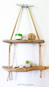 Hanging decoration mdf rope 16x4x40 blue. Hanging Rope Shelf Ideas Shop Diy Coastal Decor Ideas Interior Design Diy Shopping