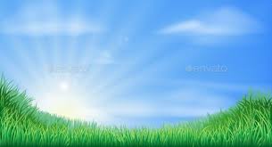 Countryside Field And Sun Rise Background With Beautiful Blue Sky Landscape Illustration Background Sunrise
