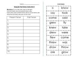 Verbs Irregular Past Tense Verbs Sort And Key 2 Of 3 Irregular Past Tense Verbs Irregular Past Tense Verb Sort