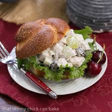 In a large bowl, combine the chicken, dried cherries, celery, nuts, mayonnaise, milk, salt and pepper and apple if desired. Fruity Chicken Salad That Skinny Chick Can Bake