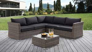 Light teak look stilvolle ecklounge für ihren garten: Garten Lounge Ecksofa Gartenmobel Set Polyrattan Sitzgruppe Mit Couchtisch