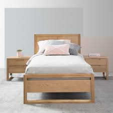 Bruno King Single Size Bed Frame Solid Oak 213x115cm Ebay Available in a variety of finishes including wood, metal and fabric upholstery. usd