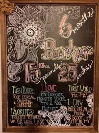 6 Month Chalkboard Baby Monthly Milestone Boards Diy Hand Drawn Monthly Baby Pictures Baby Month By Month Baby Monthly Milestones