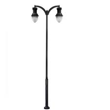 Dabmar 120w Two Arm Acorn Aluminum Led Lamp Post W Pc Lens Black Dabmar Gm9280 Led120 B Homelectrical Com