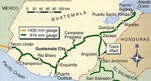 Purchasing options sites/facts specific to this historic international map are: Fegua Rail Network Reconstruction Guatemala Railway Technology