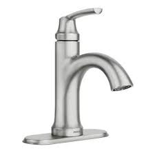 Single hole bathroom faucets are designed to fit a single hole drilling in your sink and some faucets also come with a cover plate you can instal on the remaining holes in your sink. Moen Wellton One Handle Spot Resist Brushed Nickel Bathroom Faucet Costco