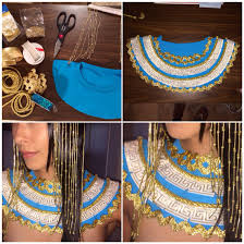 Diy Cleopatra Costume My Diy Beaded Headpiece And Embellished Neck Piece Accessories I Ma Cleopatra Costume Diy Costume Accessories Diy Cleopatra Costume