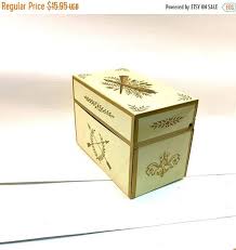Metal Recipe Box Vintage Ivory Cream Box With Gold Painted Metal Recipe Box Recipe Box Gold Paint