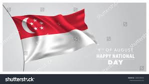 Singapore Happy National Day Greeting Card Banner Horizontal Vector Illustration Singaporean Holiday 9th Of A In 2020 Happy National Day National Day Design Element