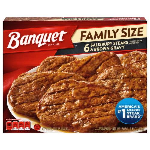 Banquet Salisbury Steaks & Brown Gravy Family Size - Smart & Final