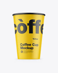 Download Matte Coffee Cup Mockup In Cup Bowl Mockups On Yellow Images Object Mockups PSD Mockup Templates