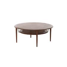 Discover hay's selection of contemporary dining tables here. Danish Modern Round Teak Coffee Table With Floating Rattan Shelf At 1stdibs