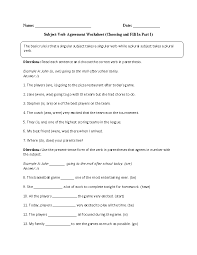 Englishlinx Com Verbs Worksheets Verb Worksheets Subject Verb Agreement Subject And Verb
