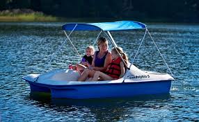 Dyrabrest boat outboard motor engine 4hp 1000w brushless electric 4 stroke outboard trolling motor inflatable fishing boat engine long shaft 48v. Amazon Com Sundolphin Sun Dolphin Water Wheeler Electric Asl 5 Person Pedal Boat With Canopy Blue Sports Fan Canopies Sports Outdoors