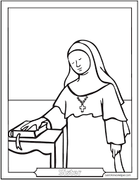 Color the pictures online or print them to color them with your paints or welcome to our supersite for interactive & printable online coloring pages! Nun Coloring Page Benedictine Carmelite Dominican Nuns
