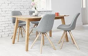 Eames Grey Fabric 4 Seater Dining Set With Oak Table Minimalist Dining Room 4 Seater Dining Table Minimalist Dining Room Small