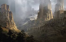 Wallpaper Ruins Art Fantasy Landscape Sentinels Raphael Lacoste Images For Desktop Section Rendering Download