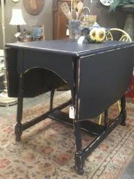 Antique Drop Leaf Table Redone Shabby Chic In Flat Black Shabby Chic Dresser Shabby Chic Furniture Shabby Chic Chairs