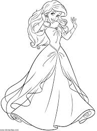 Print beautiful dress coloring pages for free online. Disney Princess Coloring Pages Ariel In A Dress Coloring Home