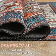 Guchuang Washable Rugs Living Room Area Rugs Terracotta Vintage Boho Large  Non Slip Carpet Traditional Oriental Rugs Short Pile for Bedroom Dining  Room Kitchen Soft Faux Wool Rugs 160x230cm : Amazon.co.uk: Home