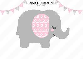 Baby Elephant Svg Pink Gray Elephant Clipart Baby Shower Elephant Pink Gray Baby Shower Personal And Commercial Use Svg Png Jpg Pdf In 2020 Elephant Baby Showers