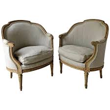 Pair Of 19th Century French Louis Xvi Style Bergeres Armchair Louis Xvi Style Bergere Armchair