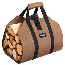 Firewood Log Carrier Waxed Canvas Wood Tote Bag Large Fireplace Fire Wood Log Carrying Sturdy Log Tote Bag Wood Hol Log Tote Firewood Logs Canvas Log Carrier