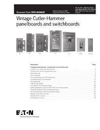 Vintage Cutler Hammer Panelboards And Switchboards