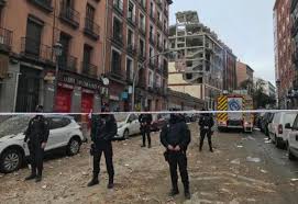 At least two people were killed and several injured wednesday in an explosion caused by a suspected gas leak in the heart of the spanish capital, madrid. 7iar3qgcterzam