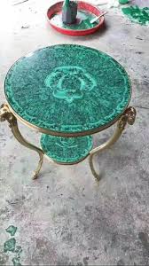 Malachite Table Stone Table Top Semiprecious Stones Precious Stones