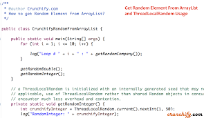 In Java How To Get Random Element From Arraylist And Threadlocalrandom Usage Crunchify How To Get Creative Web Design Element
