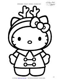 Download free printable coloring pages for kids.print out free writing practice worksheets for preschoolers Color Christmas Hello Kitty Reindeer Hat Christmas Coloring Page Christmas 133