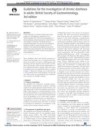 Pdf Guidelines For The Investigation Of Chronic Diarrhoea In Adults British Society Of Gastroenterology 3rd Edition