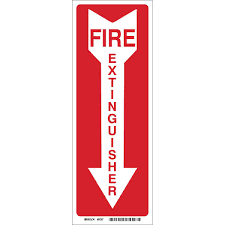 Fire extinguisher signs and labels are used to identify the location of fire extinguishers. Fire Extinguisher Sign 14 H X 3 5 W X 0 1 D White On Red Fibergl