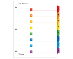 Responsibilities aren't always fun, especially when it's time to prep for tax season but don't worry, we've got you covered! Cardinal Quickstep Onestep Printable Table Of Contents Dividers 8 Tab Multicolor 24 Pk
