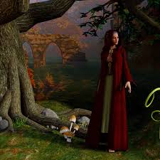 Rapunzel's hair as a symbol of her innocence and some kind of magic power is important detail in this fairy tale. Rotkappchen Forest Woman Fairy Tales Public Domain Image Freeimg