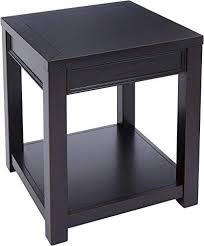 Buy Ball Cast Oliver Square Shaped Wood End Table Fixed Lower Shelf Bermuda Black Online Greattopfurniture Wood End Tables End Tables Black End Tables