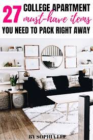 27 College Apartment Must Haves You Need To Buy Before Moving In By Sophia Lee In 2021 Apartment Must Haves College Apartment Living Room College Bedroom Apartment