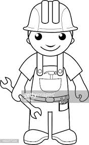 Please wait, the page is loading. Handyman Coloring Page For Kids Clipart Image