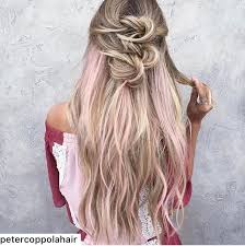 The brown hair dyed blonde with pink highlights is adorable. Blond With Subtle Pink Highlights Hair Blonde Hair With Pink Highlights Pink Blonde Hair Hair Styles